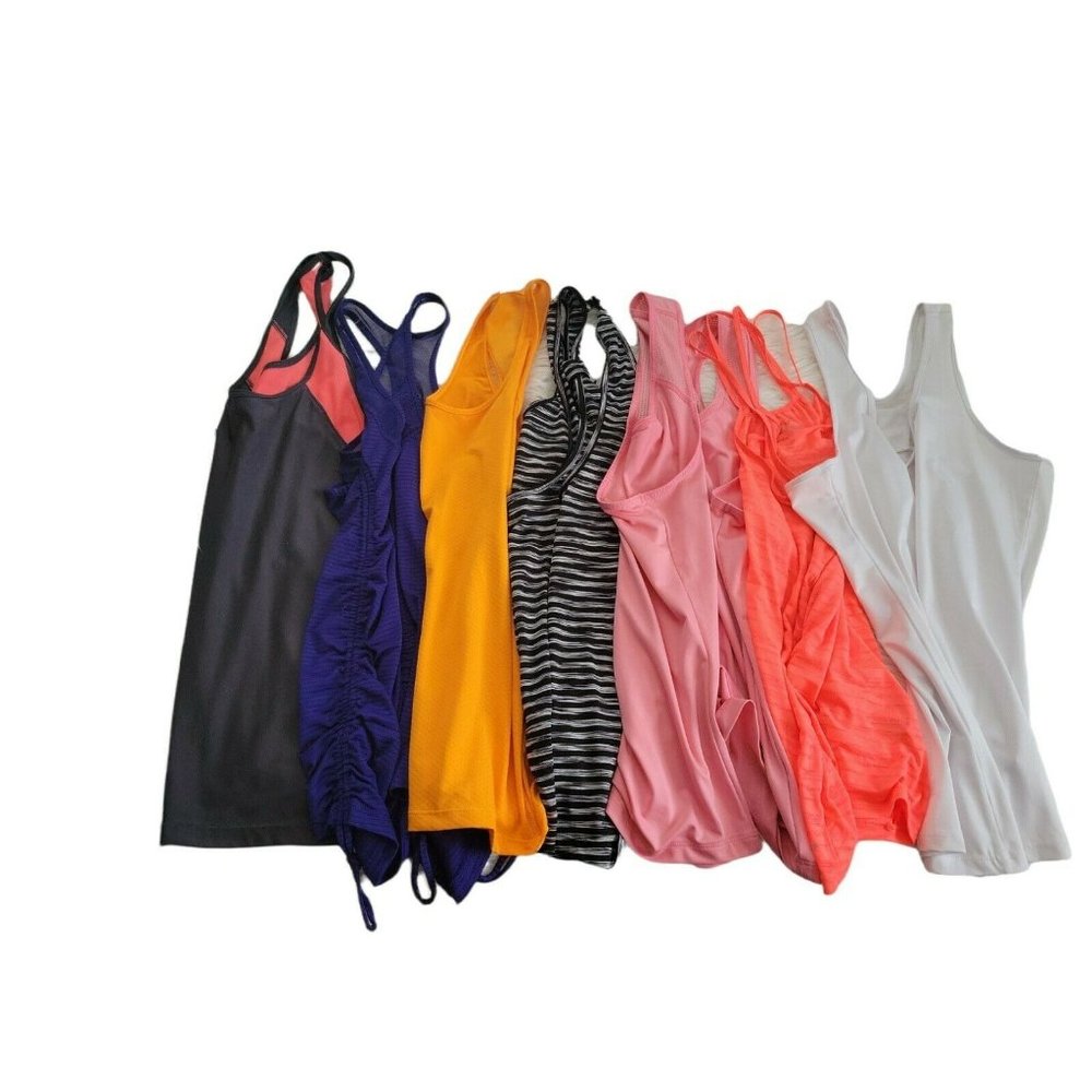 LOT OF 7 WOMEN’S RACERBACK TANK TOPS | MED Nike, Fila, Under Armour, etc...